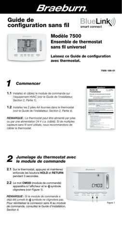 Guide d'installation | Robertshaw Braeburn 7500 Thermostat Kit Wi-Fi Manuel utilisateur | Fixfr