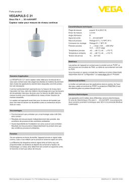 Vega VEGAPULS C 21 Wired radar sensor for continuous level measurement Manuel utilisateur