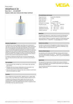 Vega VEGAPULS C 23 Wired radar sensor for continuous level measurement Manuel utilisateur