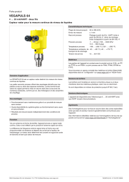 Vega VEGAPULS 64 Radar sensor for continuous level measurement of liquids Manuel utilisateur