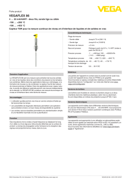 Vega VEGAFLEX 86 TDR sensor for continuous level and interface measurement of liquids Manuel utilisateur