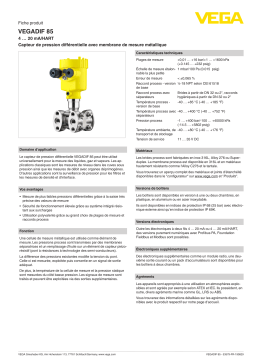 Vega VEGADIF 85 Differential pressure measurement for all media Manuel utilisateur