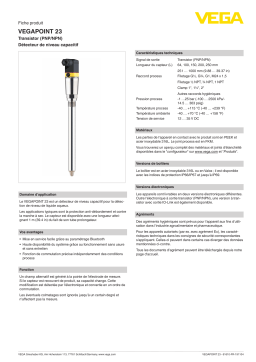 Vega VEGAPOINT 23 Compact capacitive limit switch with tube extension Manuel utilisateur