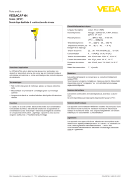 Vega VEGACAP 64 Capacitive rod probe for level detection of adhesive products Manuel utilisateur