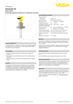 Vega VEGACAP 69 Capacitive double rod electrode for level measurement Manuel utilisateur