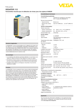 Vega VEGATOR 112 Double channel controller acc. to NAMUR (IEC 60947-5-6) for level detection Manuel utilisateur