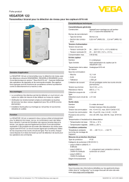 Vega VEGATOR 122 Double channel controller for level detection Manuel utilisateur