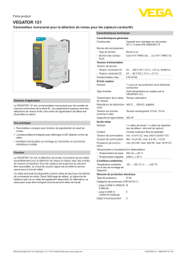 Vega VEGATOR 131 Single channel controller for level detection for conductive probes Manuel utilisateur