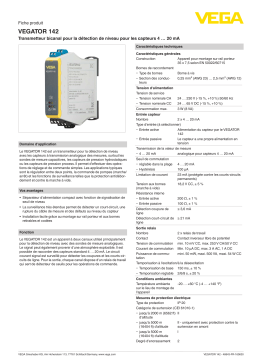 Vega VEGATOR 142 Double channel controller for level detection Manuel utilisateur