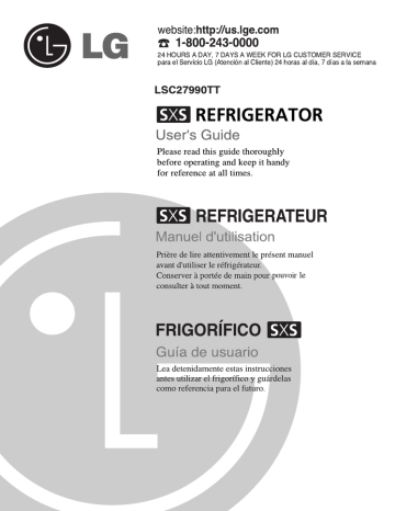 LG Electronics LSC27990TT Refrigerator User Manual | Fixfr