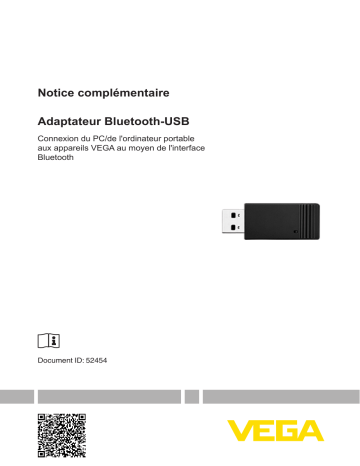 Bluetooth USB Adapter | Vega PLICSCOM Pluggable display and adjustment module for plics® sensors Manuel utilisateur | Fixfr