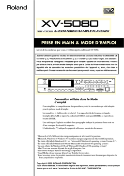 Roland XV-5080. Manuel utilisateur