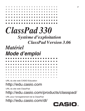 Casio CLASSPAD 330 Manuel utilisateur | Fixfr