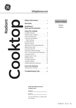 GE PP9036DJBB Manuel utilisateur
