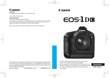 Canon EOS-1D C Mode d'emploi | Fixfr