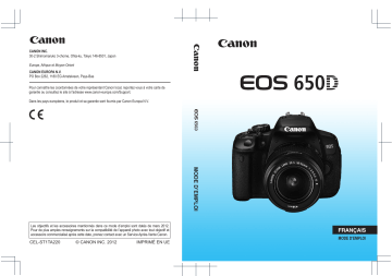 Canon EOS 650D Mode d'emploi | Fixfr
