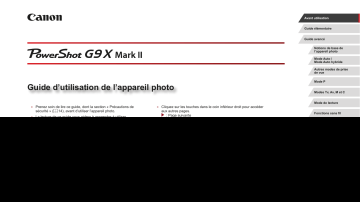 Canon PowerShot G9 X Mark II Mode d'emploi | Fixfr