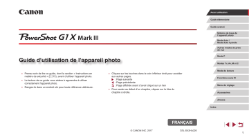 Canon PowerShot G1 X Mark III Mode d'emploi | Fixfr