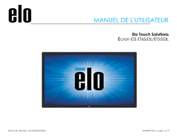 Elo 5553L 55" (4K) Interactive Digital Signage Mode d'emploi