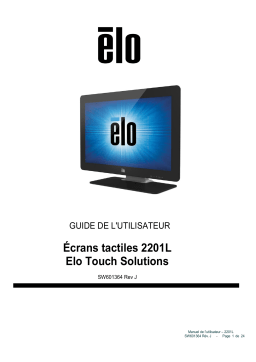 Elo 2201L 22" Touchscreen Monitor Mode d'emploi
