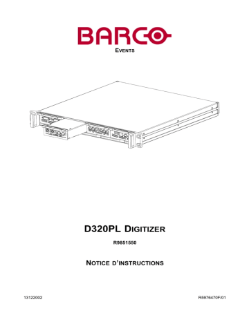 Barco D320 PL Mode d'emploi | Fixfr