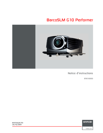 BarcoSLM G10 Performer | Barco SLM G10 Performer Mode d'emploi | Fixfr