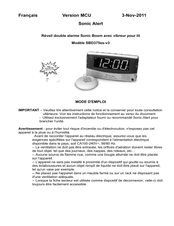 Geemarc SBD375SS Mode d'emploi | Fixfr