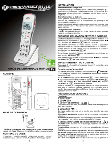 Geemarc AMPLIDECT595 U.L.E AD Mode d'emploi | Fixfr