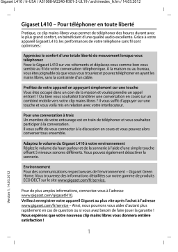 Gigaset L410 Mode d'emploi