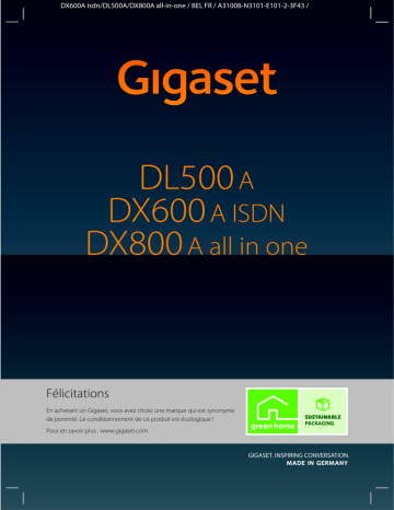 DX800A all in one | DL500A | Gigaset DX600A ISDN Mode d'emploi | Fixfr