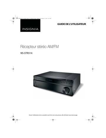 Insignia NS-STR514 | NS-STR514-C 200W 2.0-Ch. Stereo Receiver Mode d'emploi | Fixfr