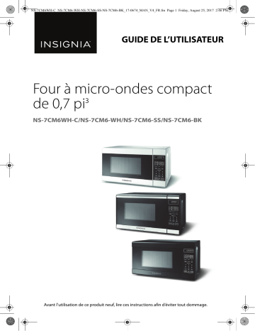 NS-7CM6-WH | Insignia NS-7CM6-BK 0.7 Cu. Ft. Compact Microwave Mode d'emploi | Fixfr