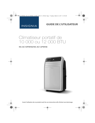 Insignia NS-AC10PWH8 300 Sq. Ft Portable Air Conditioner Mode d'emploi | Fixfr