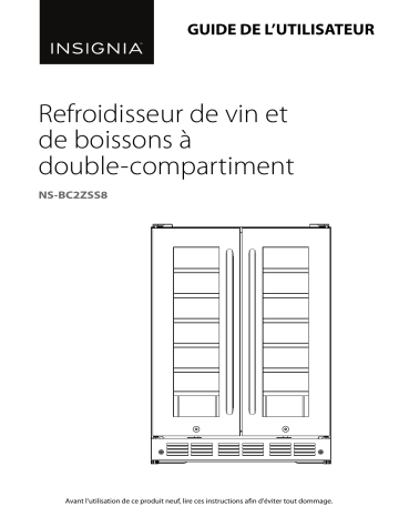 Insignia NS-BC2ZSS8 42 Bottle or 114 Can Built-in Dual Zone Wine and Beverage Cooler Mode d'emploi | Fixfr