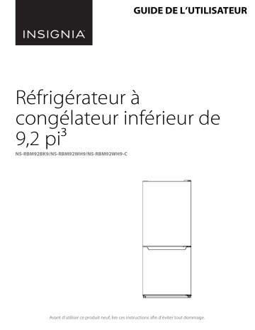 Insignia NS-RBM92WH9 9.2 Cu. Ft. Bottom-Freezer Refrigerator Mode d'emploi | Fixfr