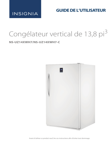 Insignia NS-UZ14XWH7 13.8 Cu. Ft. Frost-Free Upright Convertible Freezer/Refrigerator Mode d'emploi | Fixfr