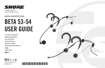 Shure BETA5x Headworn Vocal Microphones Mode d'emploi | Fixfr