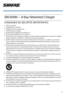 Shure SBC840M 8-Bay Networked Charger Mode d'emploi