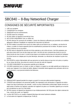 Shure SBC840 8-Bay Networked Charger Mode d'emploi