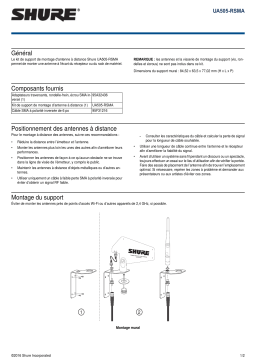 Shure UA505-RSMA Remote Antenna Mounting Bracket Kit Mode d'emploi