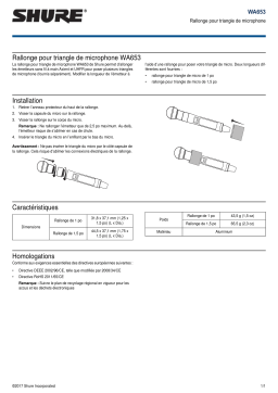 Shure WA653 Microphone Flag Extender Mode d'emploi