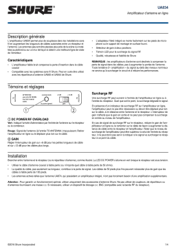 Shure UA834 In-Line Antenna Amplifier Mode d'emploi