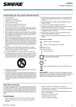 Shure UA846Z2 Frequency Manager Mode d'emploi