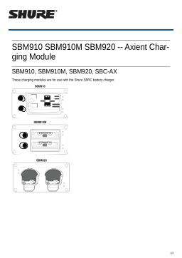 Shure SBM900-Series Axient Charging Module Mode d'emploi