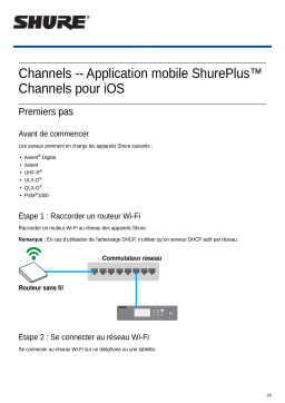 Shure Channels ShurePlus™  Mobile App for iOS Mode d'emploi