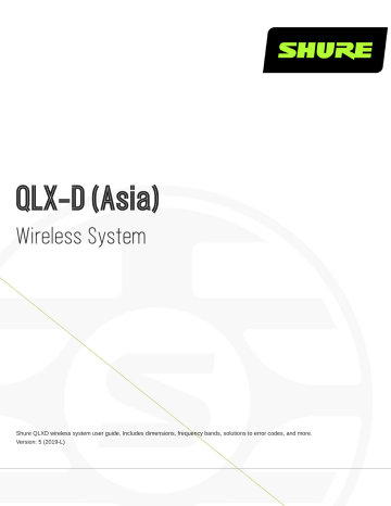 Shure QLXD-ASIA Wireless System Mode d'emploi | Fixfr