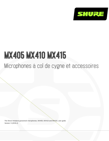 Shure MX4xx Gooseneck Microphones and Accessories Mode d'emploi | Fixfr