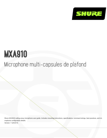 Shure MXA910 Ceiling Array Microphone Mode d'emploi | Fixfr