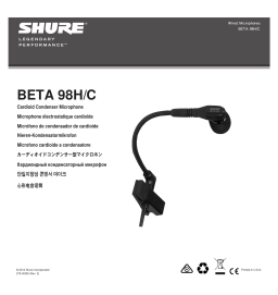 Shure BETA98H Instrument Microphone Mode d'emploi