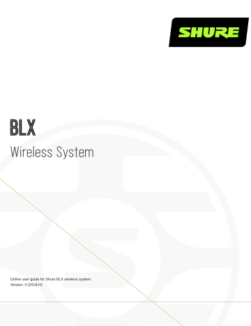 Shure BLX Wireless System Mode d'emploi | Fixfr